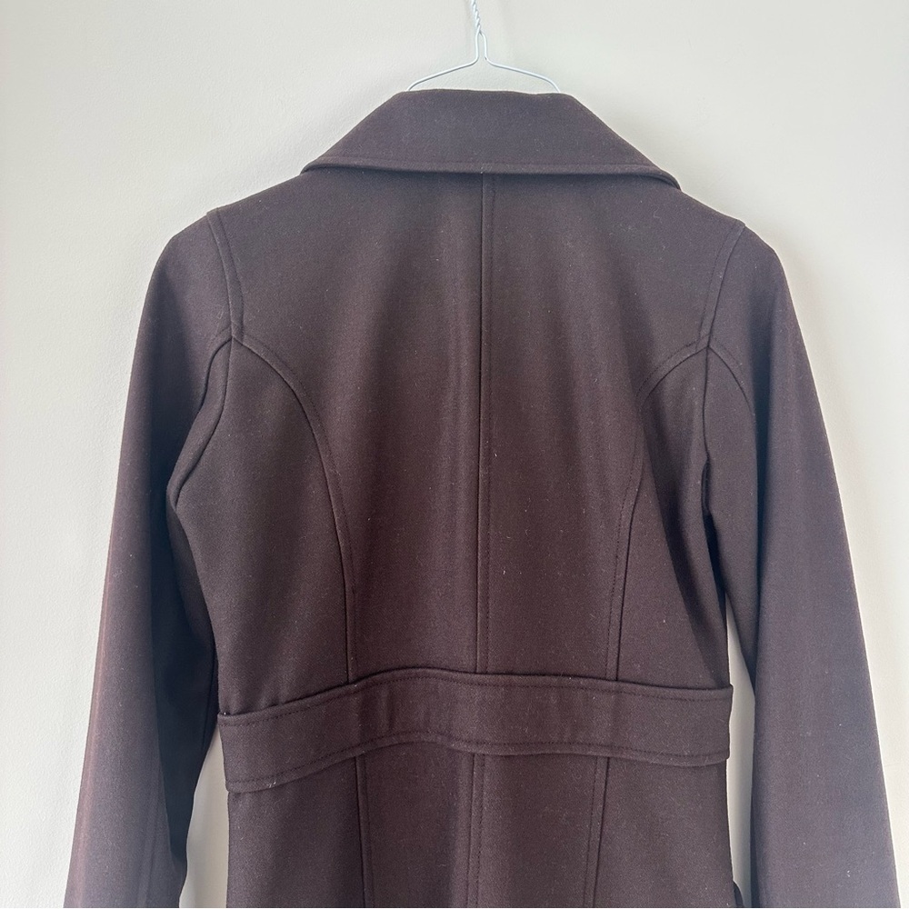 Tulle Anthropologie Vintage Peacoat Brown Coat Retro Patterned Winter Outerwear - Picture 5 of 16